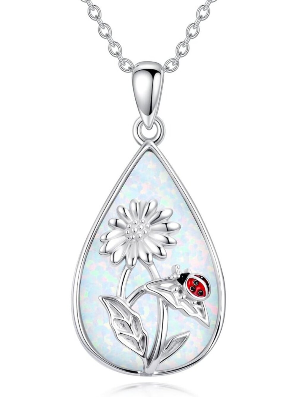 Dainty S925 Sterling Silver Dragonfly Butterfly Ladybug Pendant Necklace Gift